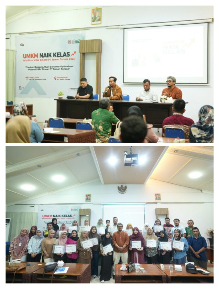 PT Semen Tonasa Perkuat UMKM Pangkep Melalui Program “UMKM Naik Kelas – Pelatihan Mitra Binaan 2025”