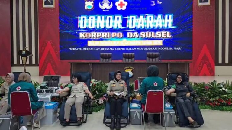 KORPRI Polda Sulsel Gelar Aksi Donor Darah Meriahkan HUT Ke-54