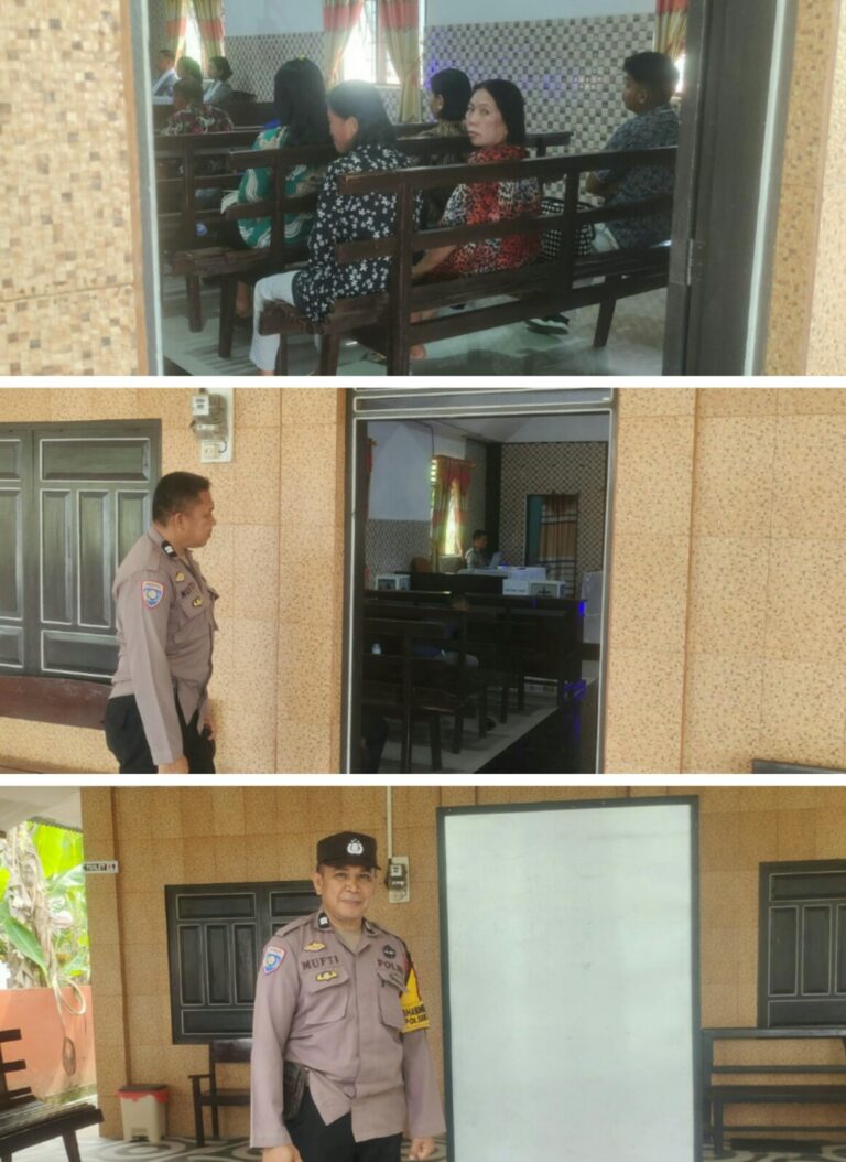 Bhabinkamtibmas Polsek Ma’rang Tingkatkan Keamanan Ibadah Mingguan di Gereja Klasis Mappatuo Padanglampe