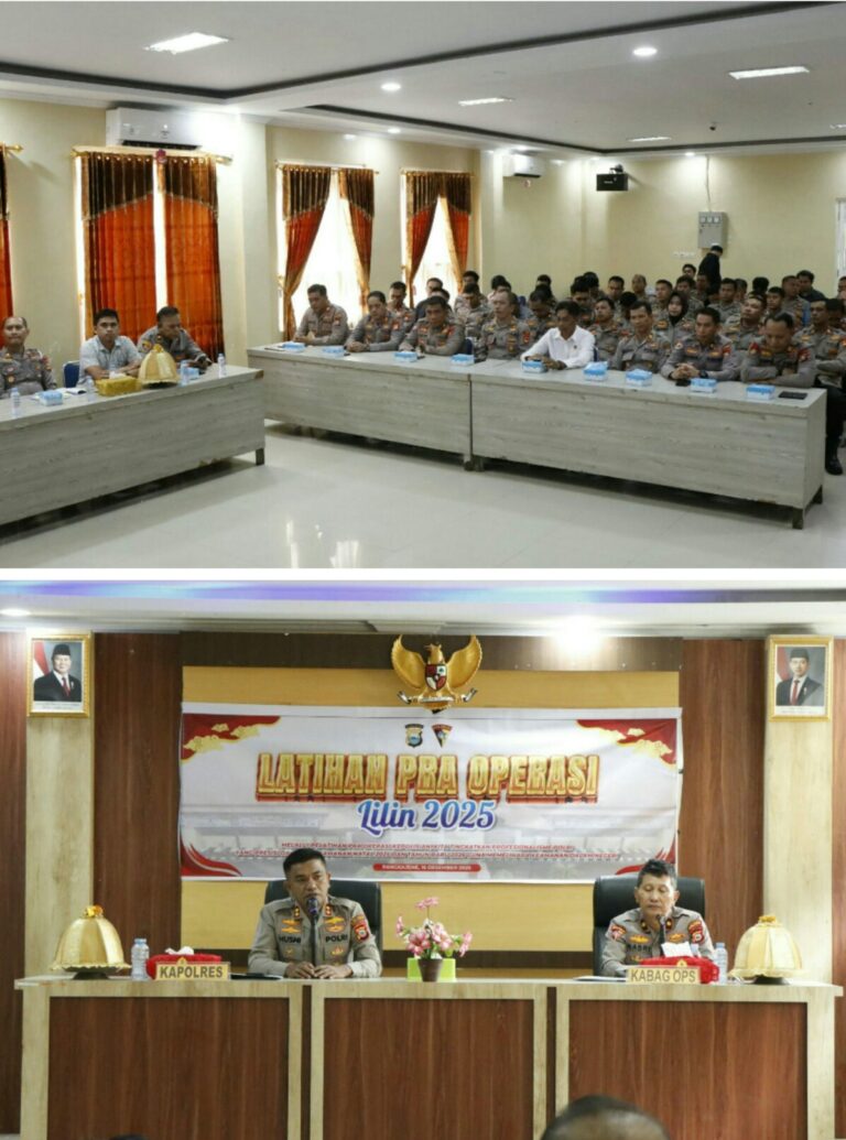 Siap Hadapi Natal dan Tahun Baru 2026, Polres Pangkep Gelar Latihan Pra Operasi Lilin 2025