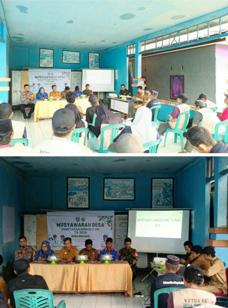 Bhabinkamtibmas dan Babinsa Awasi Musdes Khusus, Desa Malaka Tetapkan 5 KPM BLT-DD Miskin Ekstrem Tahun 2026