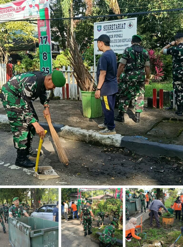 Kodim 1421/Pangkep dan Pemerintah Kabupaten Pangkep,Gelar Aksi Pembersihan Lingkungan