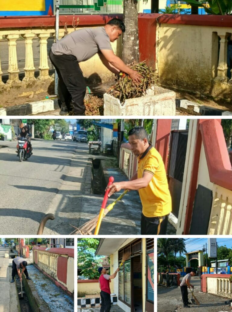 Jumat Bersih: Wakapolsek Ma’rang Pimpin Personel Percantik dan Jaga Kebersihan Lingkungan Mako
