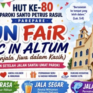Rayakan Hari Jadi ke-80, Paroki Santo Petrus Rasul Parepare Akan Gelar “Fun Fair Duc In Altum”