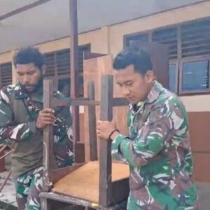 Satgas Yonif 410/Alugoro Rehabilitasi SD Inpres Stenkool 3, Wujud Nyata Kepedulian TNI terhadap Pendidikan di Papua
