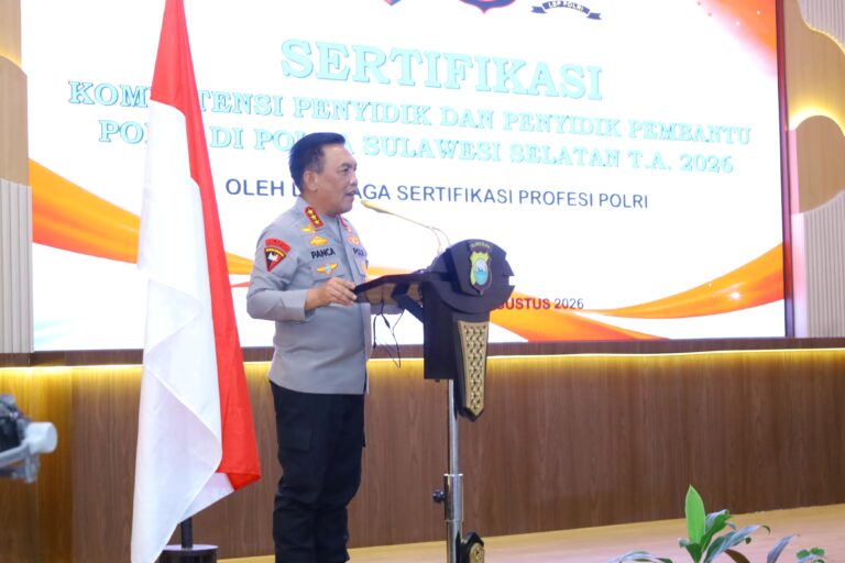 Polda Sulsel Tingkatkan Profesionalisme Penegak Hukum Lewat Sertifikasi Penyidik Standar Nasional