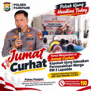 Temui Masyarakat di Jumat Curhat, Kapolsek Ujung Selesaikan Permasalahan Warga RW 2 Lapadde