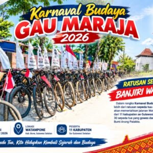 Gowes Lintas Zaman! Ratusan Sepeda Onthel Padati Watampone di Gau Maraja 2026