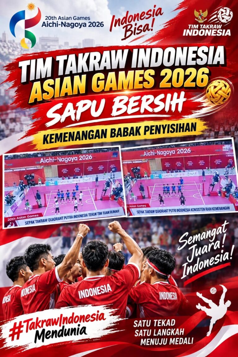Ganas di NagoyaTim Takraw Indonesia Sapu Bersih 4 Kemenangan, Jepang Dilibas di Kandang Sendiri