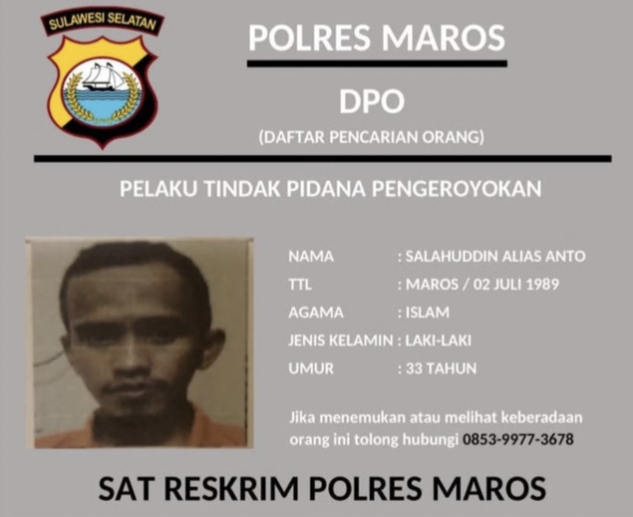 Hampir Empat Tahun Jadi DPO, Dandi Samalewa Pertanyakan Progres Polres Maros.