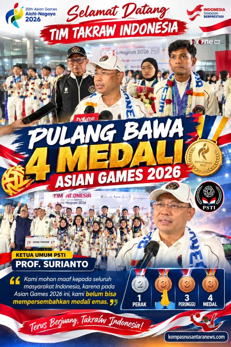 Pulang Bawa 4 Medali Asian Games 2026, Ketua Umum PSTI Prof. Surianto Minta Maaf Belum Bisa Persembahkan Emas