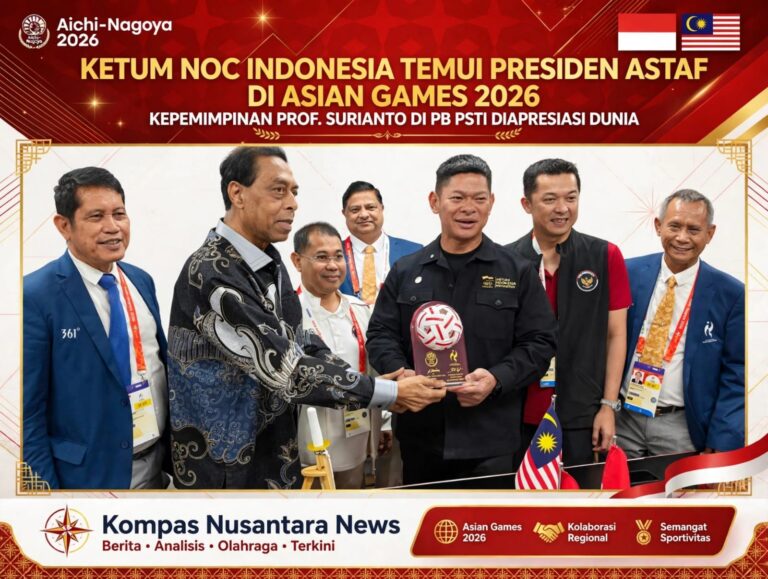 KETUM NOC INDONESIA TEMUI PRESIDEN ASTAF DI ASIAN GAMES 2026, KEPEMIMPINAN PROF. SURIANTO DI PB PSTI DIAPRESIASI DUNIA