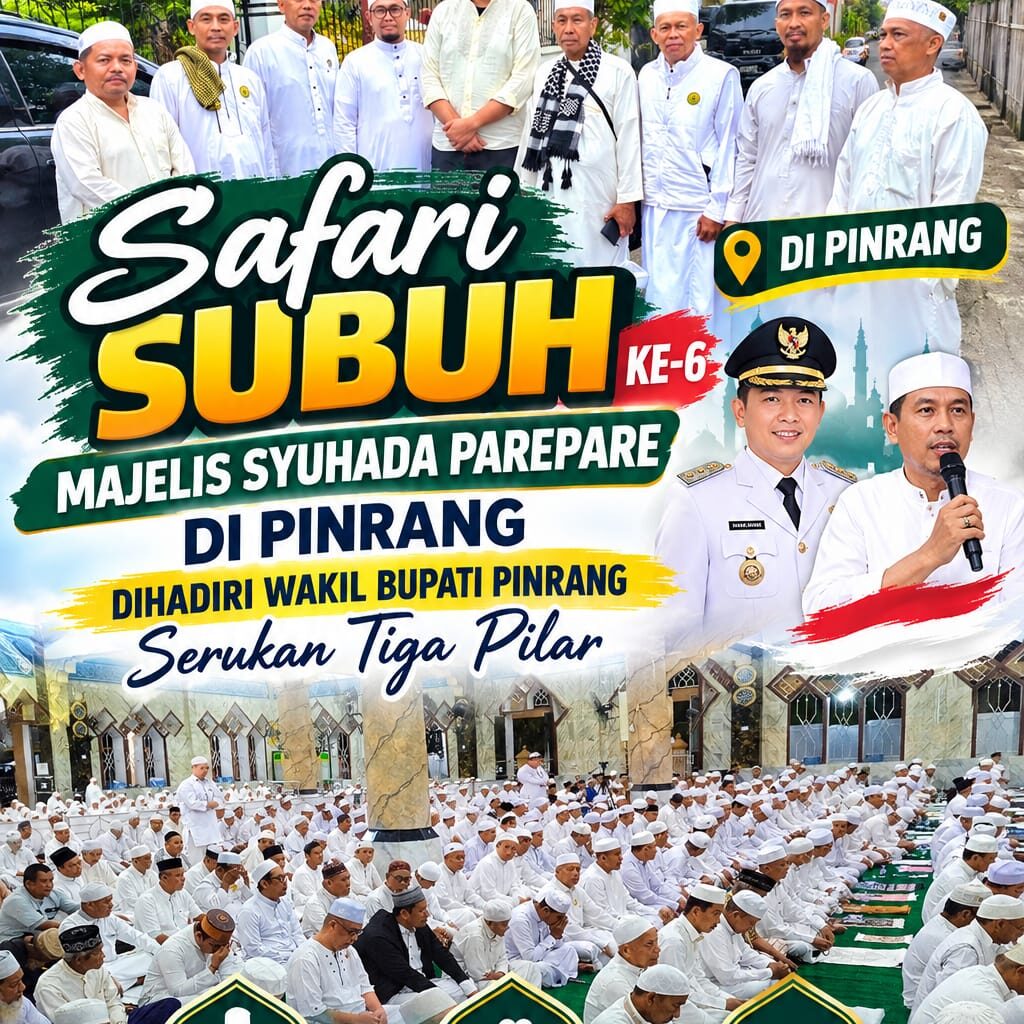 Safari Subuh  Majelis Syuhada Parepare ke-6 di Pinrang, Dihadiri Wakil Bupati, Serukan Istiqomah Tiga Pilar: Shalat Subuh, Sedekah Subuh, dan Silaturahmi0